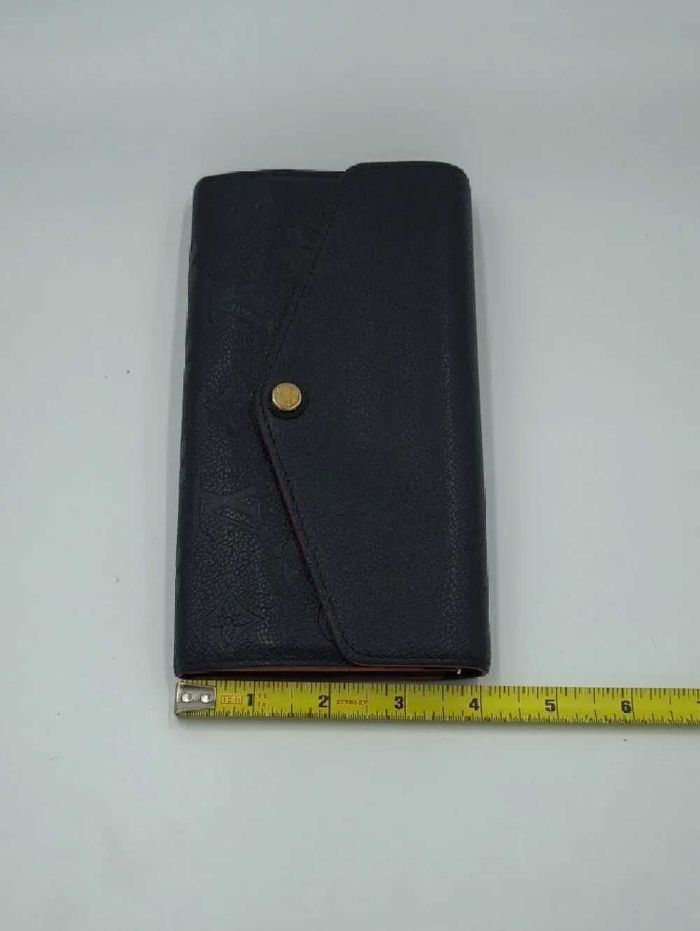 Louis Vuitton Dark Navy Empreinte Leather Sarah Wallet with Gold Tone Snap